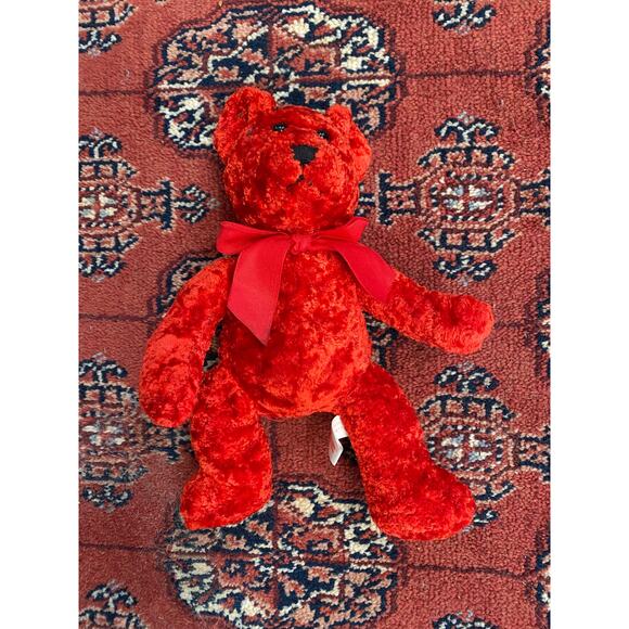 PBC International Crimson Red Valentines Plush Small 10" Teddy Bear - Picture 1 of 5